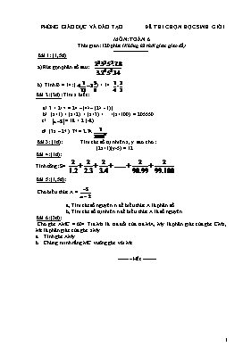 Đề thi chọn học sinh giỏi môn Toán khối lớp 6
